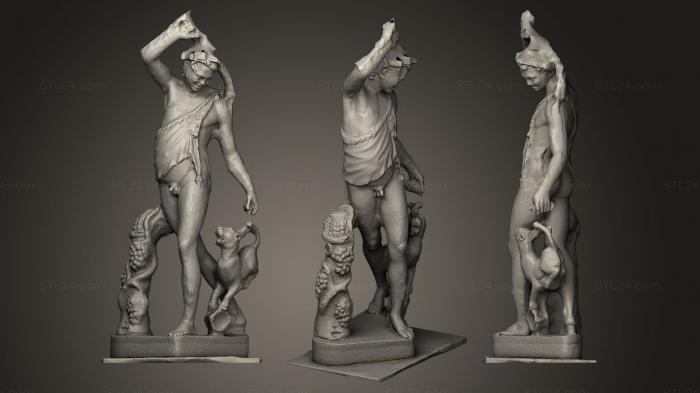 Статуи античные и исторические (Сатир с пантерой, STKA_0973) 3D модель для ЧПУ станка